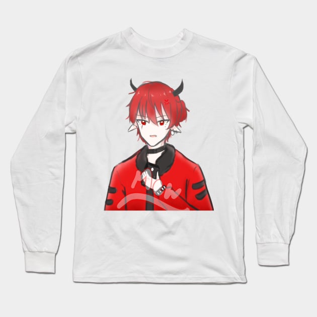 Demonic young man Long Sleeve T-Shirt by Store Linux8888